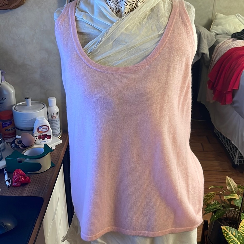Plus sized cashmere pink tank top